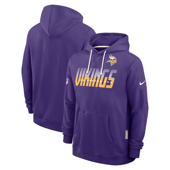 Men's Purple Minnesota Vikings Sideline Standard Issue Top Prospect Dri-FIT Hoodie